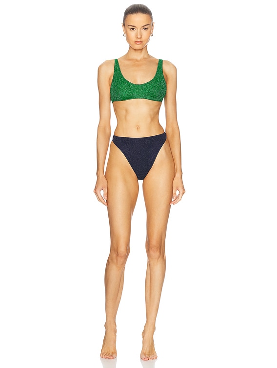 Oseree Lumiere 90s Sporty Bikini Set in Emerald Green