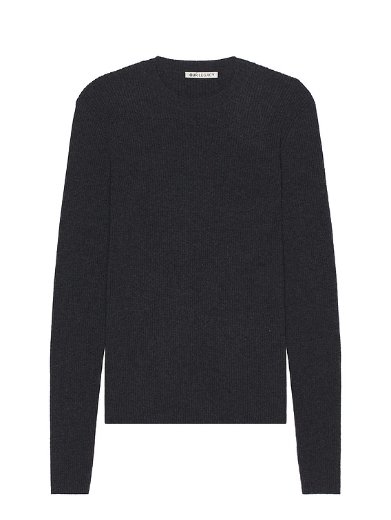 Our Legacy Compact Roundneck in Anthracite | FWRD