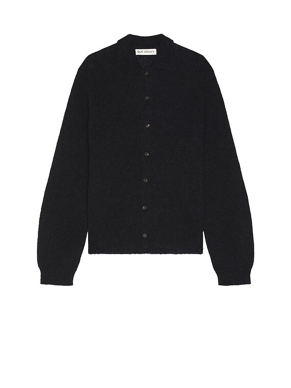 Our Legacy Evening Polo in Black Fuzzy Alpaca | FWRD