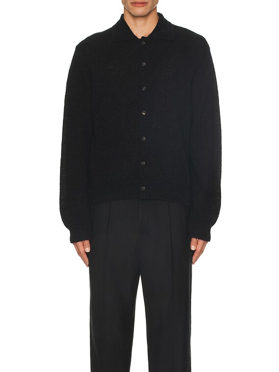 Our Legacy Evening Polo in Black Fuzzy Alpaca | FWRD