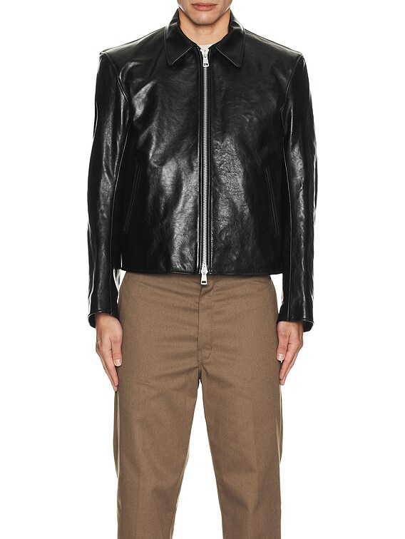 Our Legacy Mini Jacket in Top Dyed Black Leather | FWRD