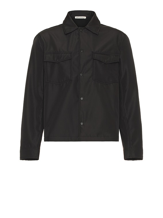 Our Legacy Evening Coach Jacket in Black Fleecy Tech | FWRD