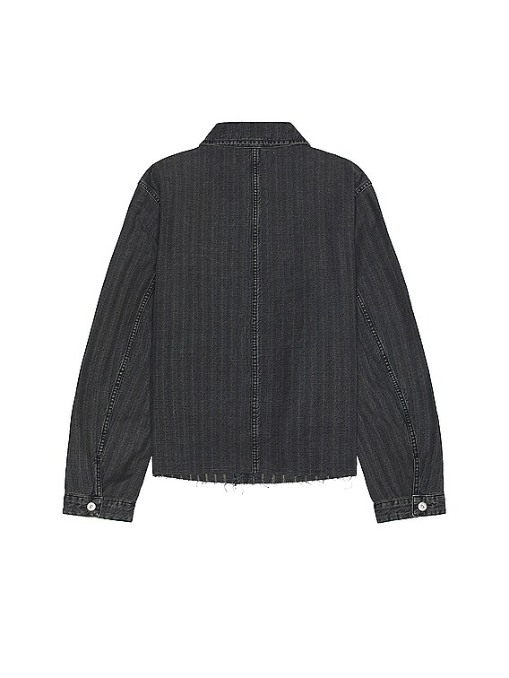 Our Legacy Cut Rebirth Jacket in Washed Grey Torino Stripe | FWRD