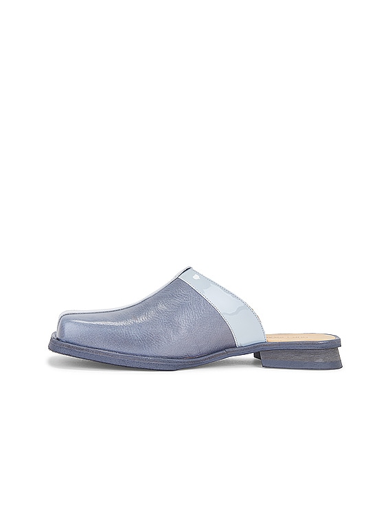 Our Legacy Blunt Mule in Deep Sky Leather | FWRD Our Legacy Blunt Mule in Deep Sky Leather | FWRD