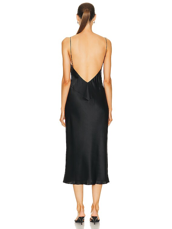 Olivia von Halle Issa Slip Dress in Jet Black