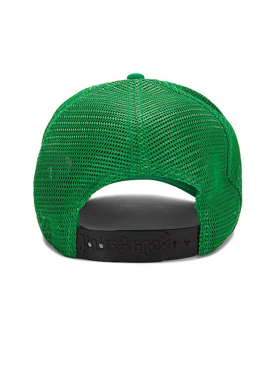 Palm Angels Curved Logo Mesh Cap in Green | FWRD