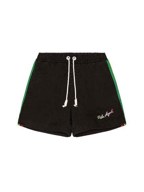 palm angels 半ズボン Palm Angels Exodus Side Tape Shorts in Black | FWRD