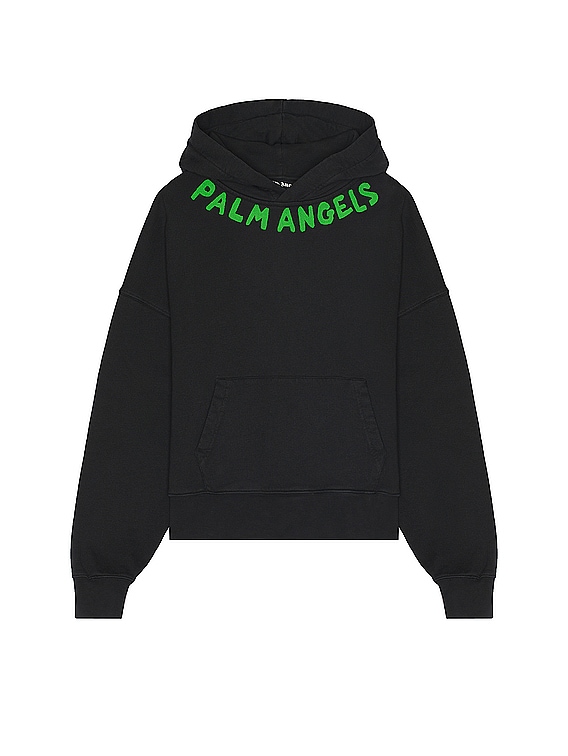 Palm Angels Seasonal Logo Hoodie in Black & Green