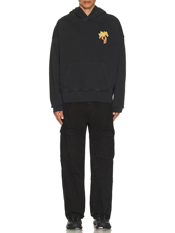 Palm Angels Burning Palm Hoodie in Black | FWRD