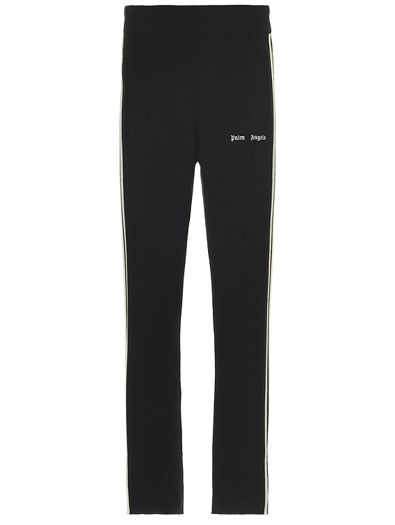 Palm Angels Classic Logo Knit Track Pants in Black & Off Palm Angels Classic Logo Knit Track Pants in Black & Off