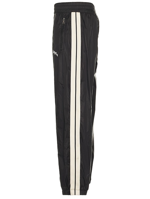 Palm Angels Curved Logo Nylon Track Pants in Black | FWRD