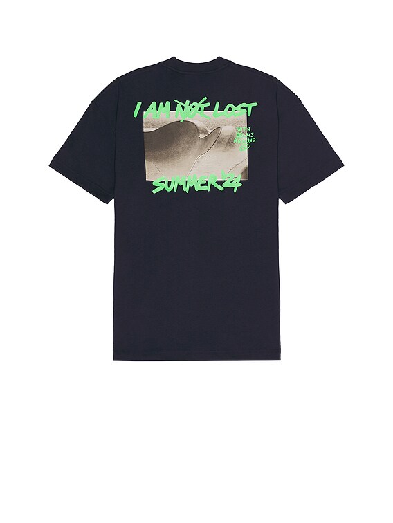 国内発送 Palm Angels☆ネイビー I AM LOST ロゴTシャツ Palm Angels - I AM LOST T-SHIRT | HBX - Globally Curated