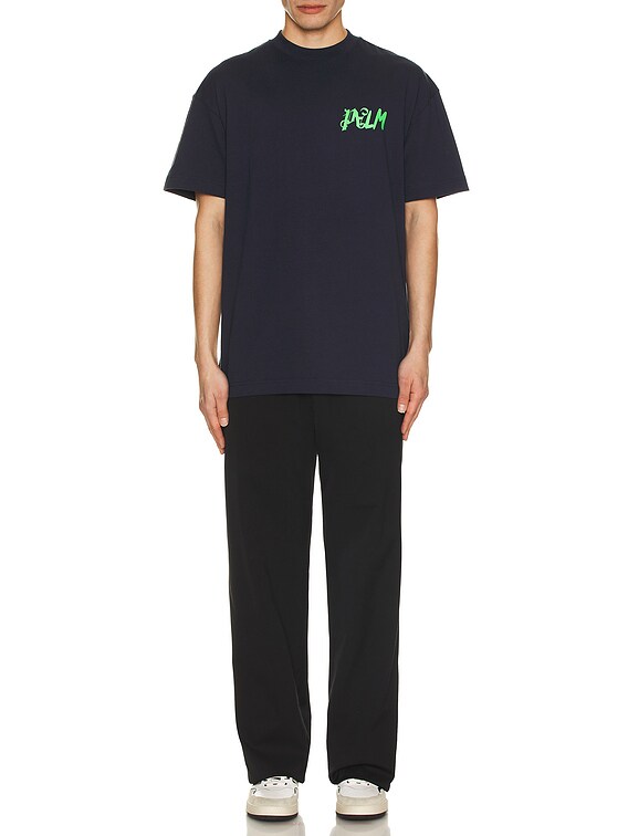 国内発送 Palm Angels☆ネイビー I AM LOST ロゴTシャツ Palm Angels - I AM LOST T-SHIRT | HBX - Globally Curated