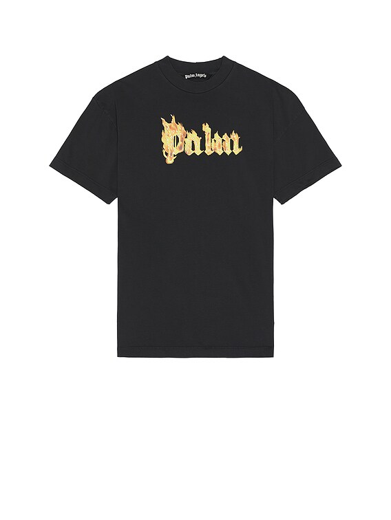 Palm Angels Burning Logo Tee in Black | FWRD
