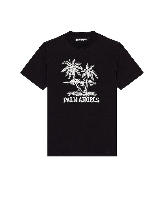 Palm Angels Sunset Palms Classic Tee in Black | FWRD