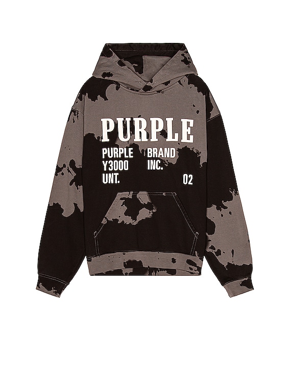 Purple Brand Monument Bleached Hoodie in Black