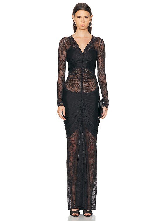 RABANNE Viscose Jersey Dress in Black | FWRD