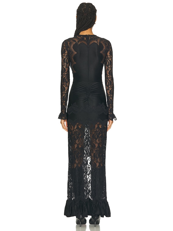 chinese dress ladies Rabanne Long Dress Black