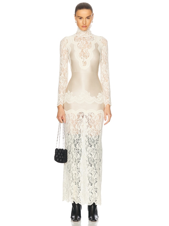 Turtleneck Lace Long Dress