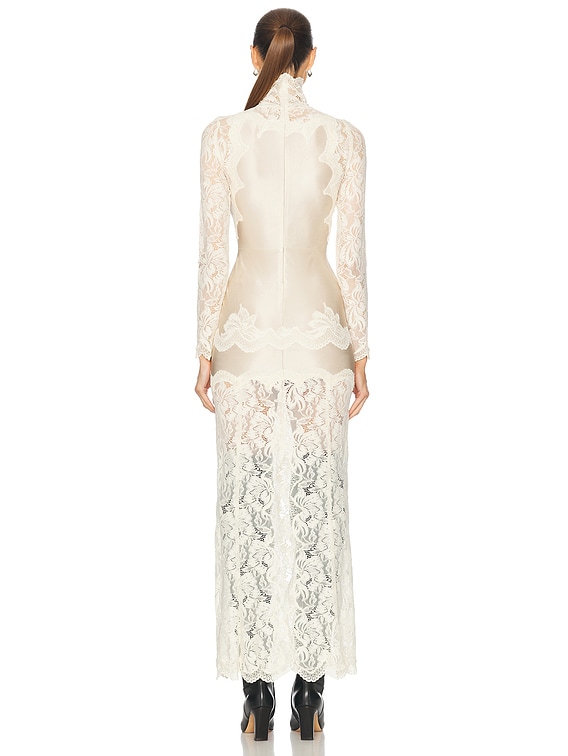 Turtleneck Lace Long Dress