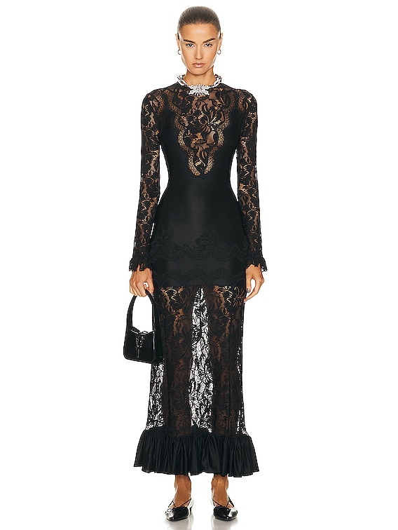 Lace maxi dress in black - Rabanne