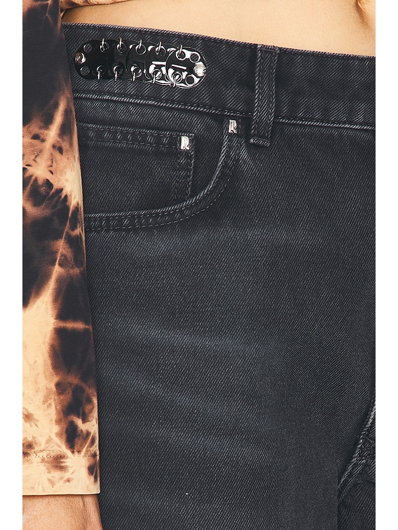 RABANNE Pantalon Straight Leg in Used Black Denim | FWRD
