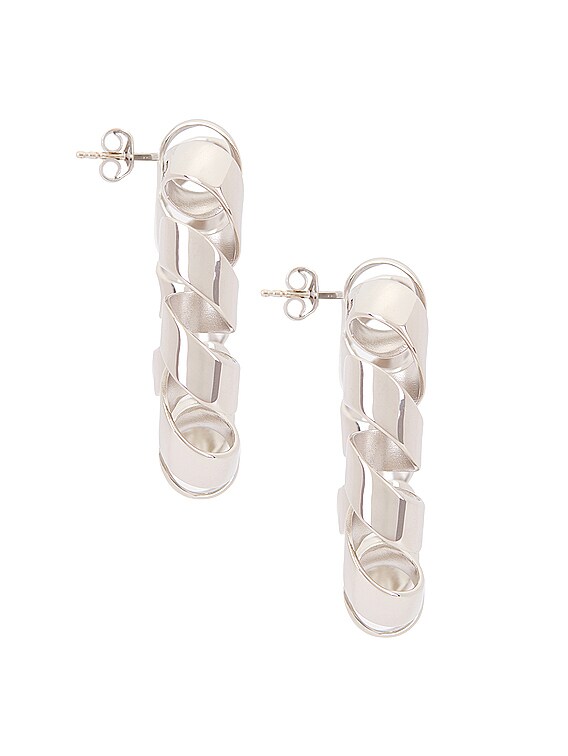 RABANNE XL Link Twist Earrings in Silver | FWRD