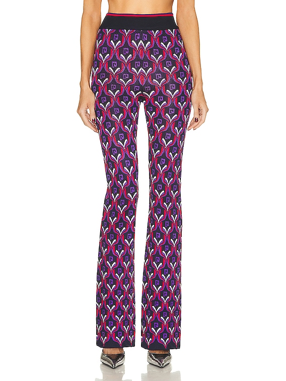 【関税込み】PACO RABANNE Pantalone jacquard Paco Rabanne high waisted Jamaican floral jacquard pants
