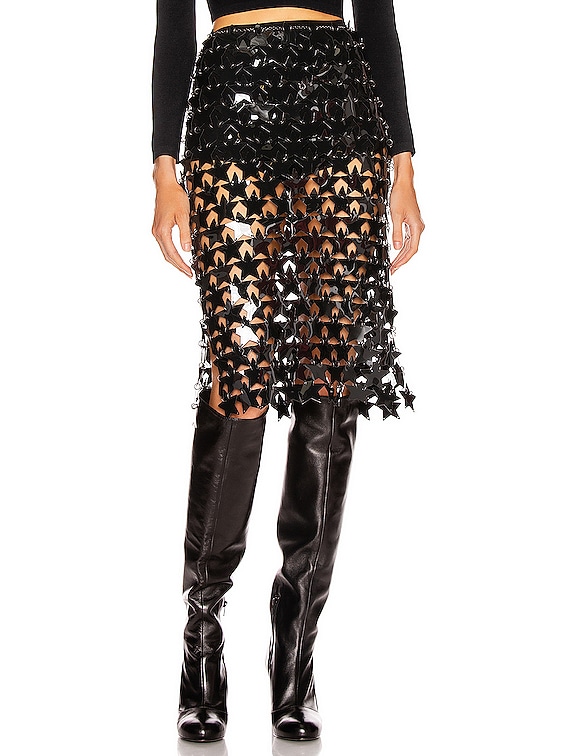 RABANNE Star Pailette Skirt in Black | FWRD