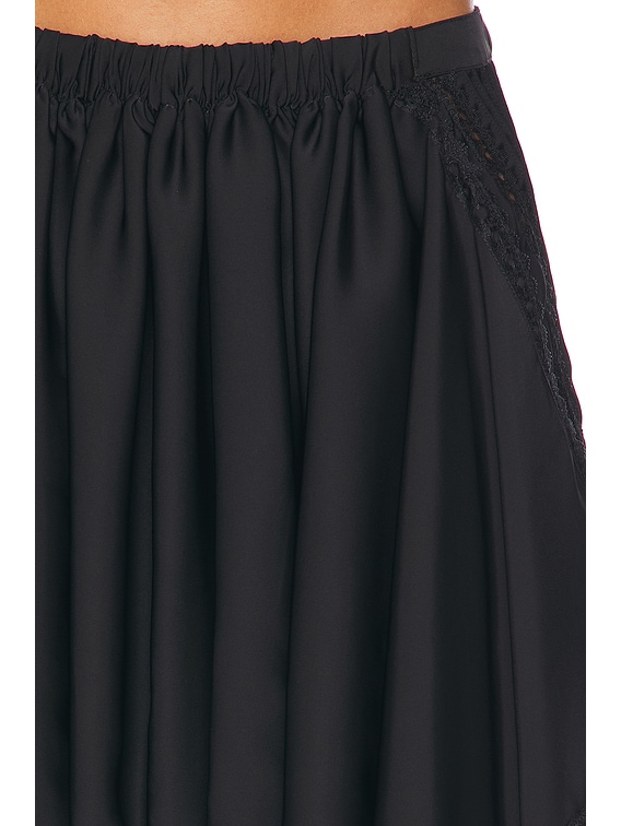 RABANNE Satin Lace Skirt in Black | FWRD