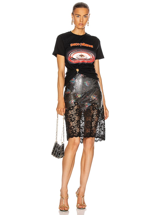 RABANNE T Shirt With Ring Detail in Black | FWRD