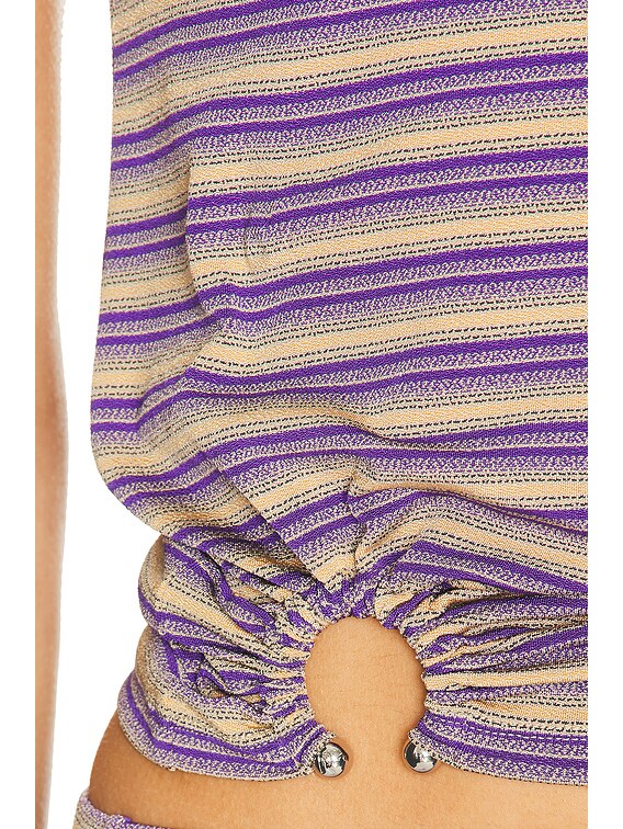 RABANNE Tank Top in Violet & Red Stripes | FWRD