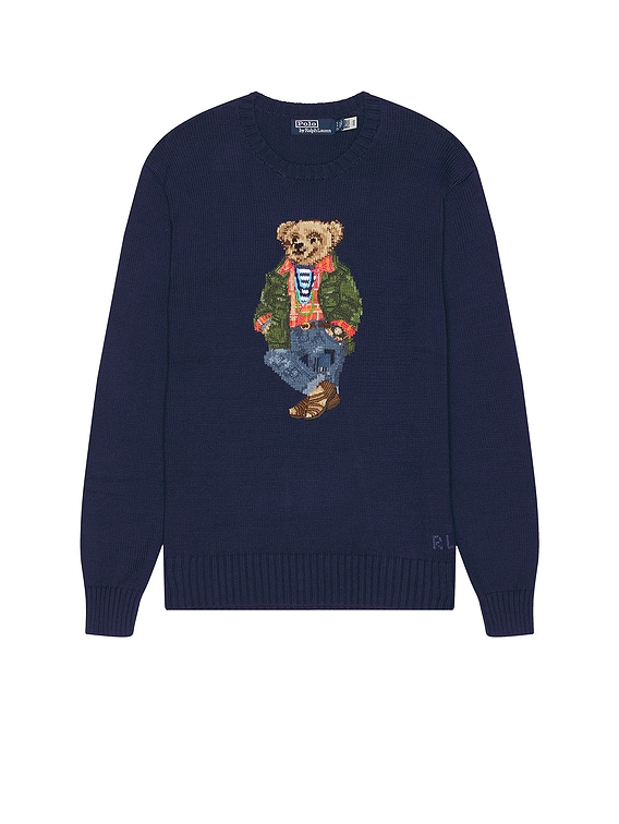 Polo Ralph Lauren Bear Crewneck Sweater in CR24 Freshwater Tahiti