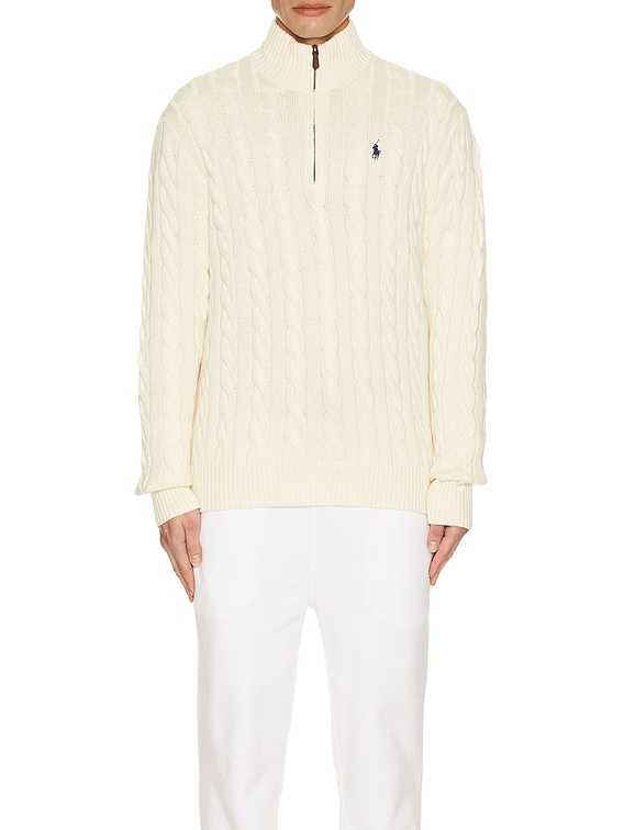 Polo Ralph Lauren Roving Zip Sweater in Andover Cream | FWRD