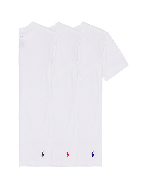 Polo Ralph Lauren Slim Fit Cotton 3 Pack Undershirt in White | FWRD