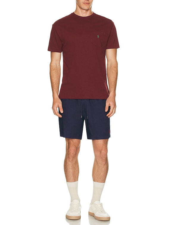Polo Ralph Lauren Short Sleeve Crewneck Pocket T-Shirt in Red Wine