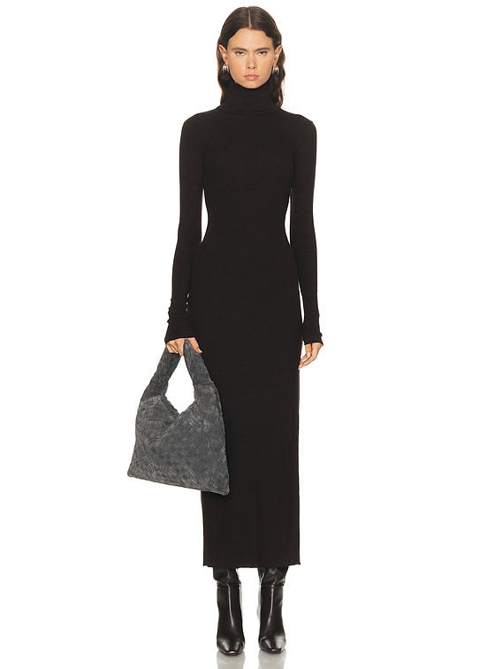 Polo Ralph Lauren Long Sleeve Column Dress in Brown Melange | FWRD