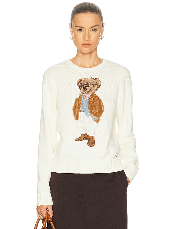 Polo Ralph Lauren Bear Sweater in Parchment Cream | FWRD