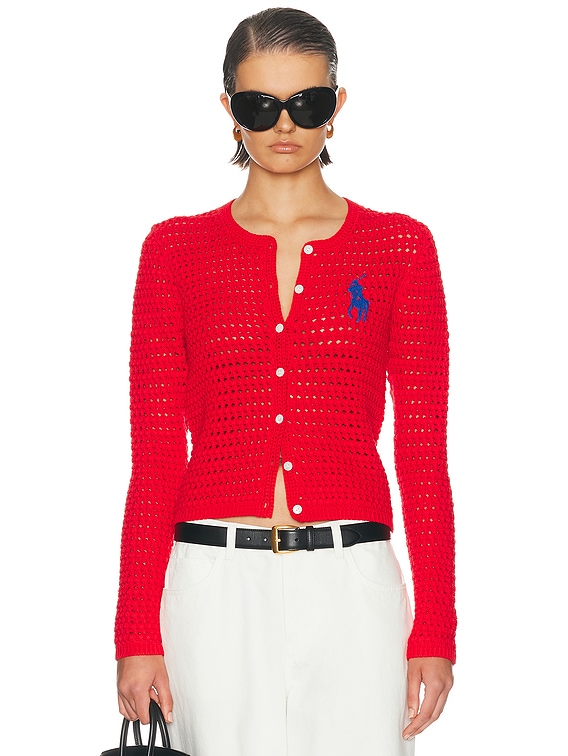 Polo Ralph Lauren Long Sleeve Cardigan in Petal Rose | FWRD