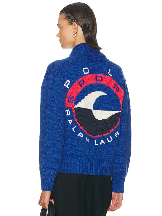 Polo Ralph Lauren Zip Up Cardigan in Sapphire Multi | FWRD