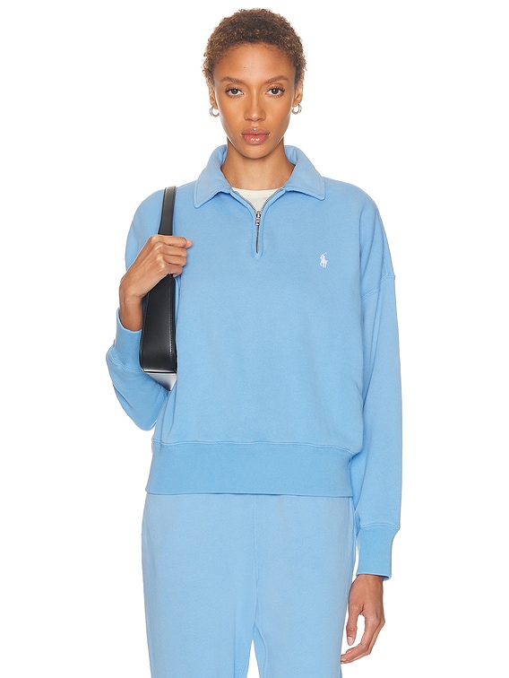 Polo Ralph Lauren Island Half Zip Sweatshirt in Chatham Blue | FWRD