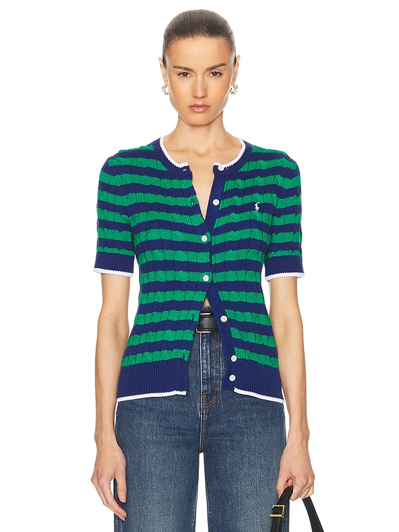 Polo Ralph Lauren Blue Short Sleeve Cardigan Polo Ralph Lauren