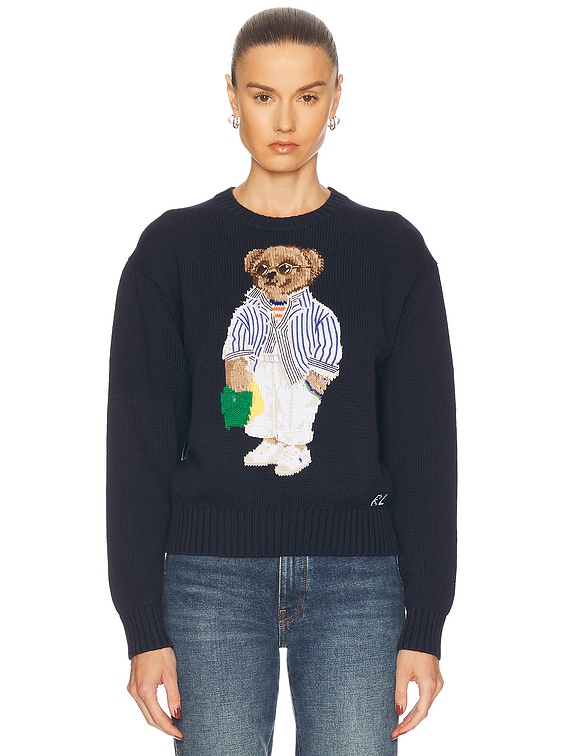 Polo Bear Cotton Crewneck Sweater