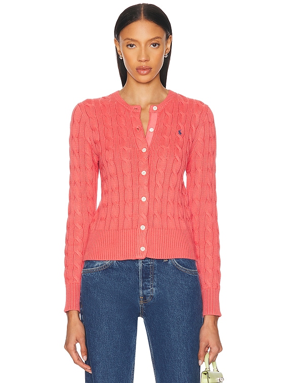 売れ筋商品|||ラルフローレン ニット&セーター レディース アウター CABLE KNIT COTTON CREWNECK CARDIGAN - Cardigan - red sky Cable-Knit Cotton Crewneck Cardigan | Ralph Lauren