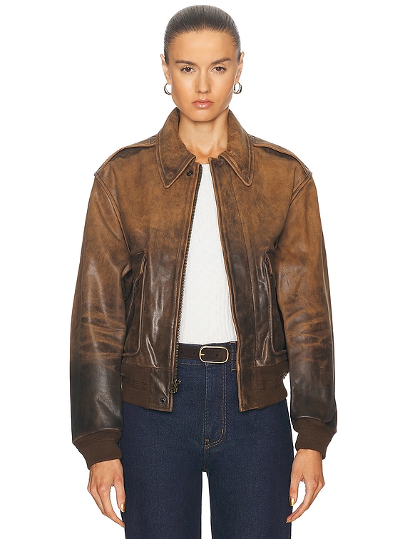Polo Ralph Lauren Bomber Jacket in Autumn Brown | FWRD