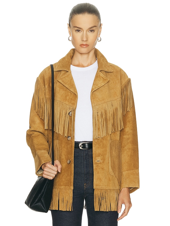 Polo Ralph Lauren Fringe Suede Jacket in Maple | FWRD