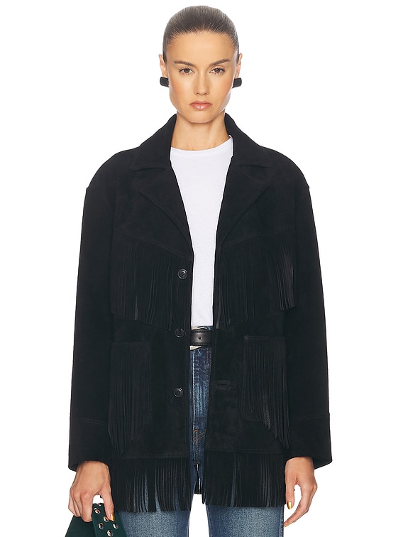 Polo Ralph Lauren Fringe Jacket in Black | FWRD