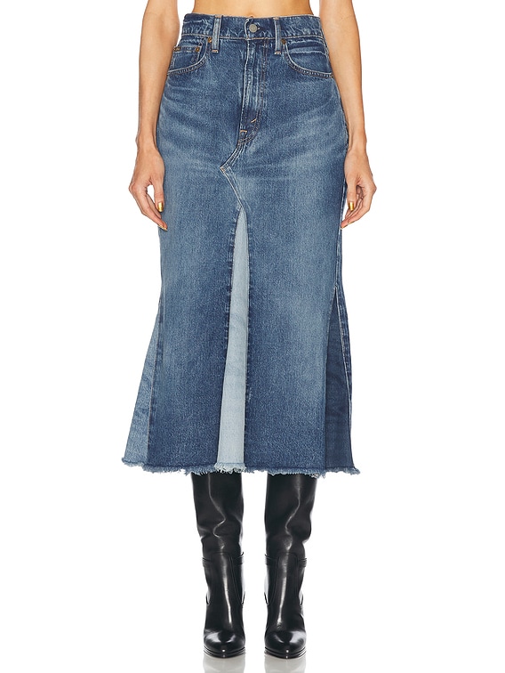 Polo Ralph Lauren Denim Midi Skirt in Delta Wash | FWRD