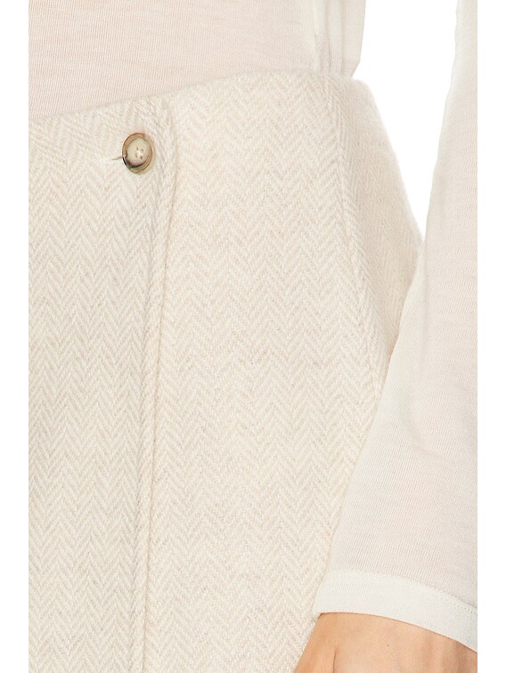 Polo Ralph Lauren Midi Pencil Skirt in Cream Herringbone | FWRD