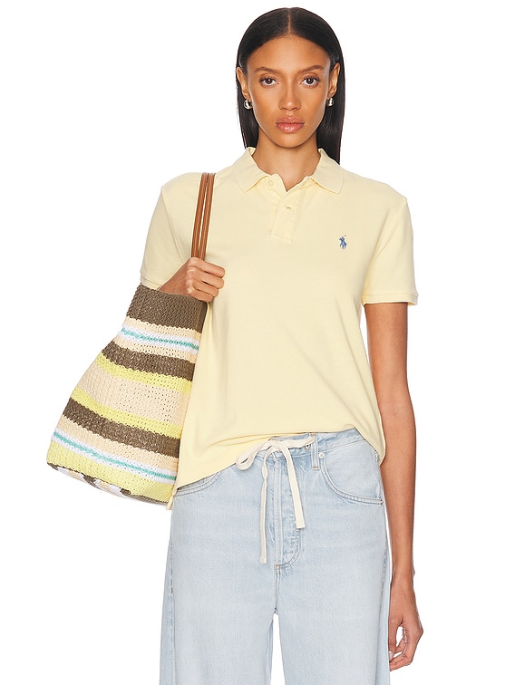売れ筋商品|||ラルフローレン カットソー トップス レディース Women's Classic-Fit Piqu Polo Shirt Wicket Yellow Polo Ralph Lauren Women's Classic Fit Crew Neck T-Shirt